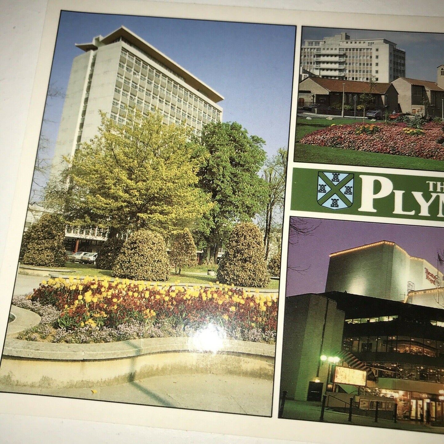 Vintage Postcard Plymouth City Centre Day And Night Large Size Unposted