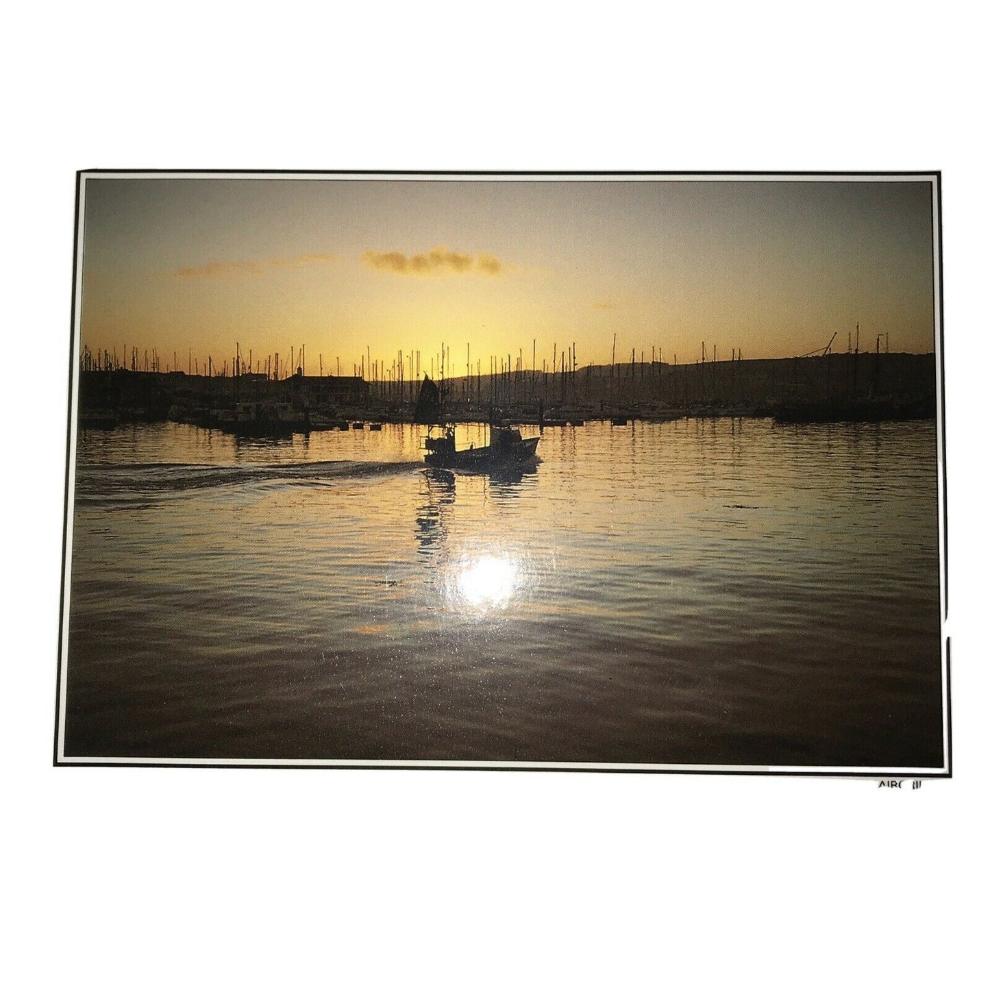 Postcard Plymouth Devon. Putting to Sea. Passing Queen Anne’s Battery. Sunset Sunrise. Unposted