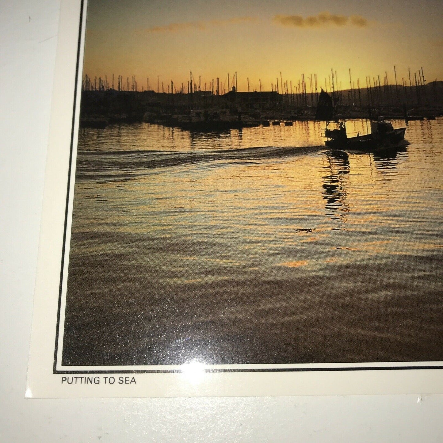 Postcard Plymouth Devon. Putting to Sea. Passing Queen Anne’s Battery. Sunset Sunrise. Unposted
