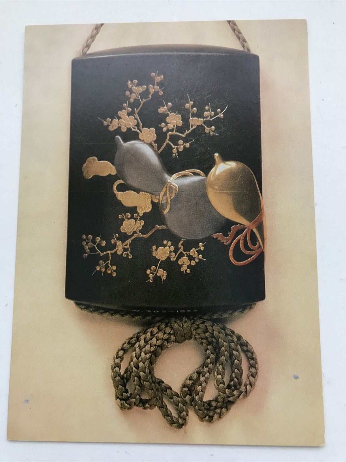 Art Postcard - V&A Museum - Inro Medicine Case Japanese 1865 19th Century Gourds