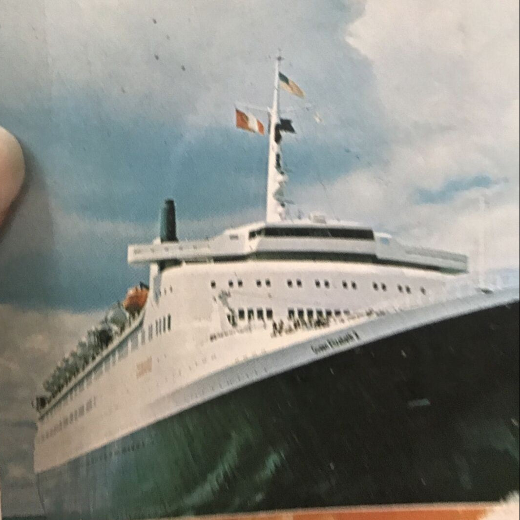 Vintage Postcard - QE2 Cunard Queen Elizabeth 2 - Made For Cunard By J Arthur Dixon