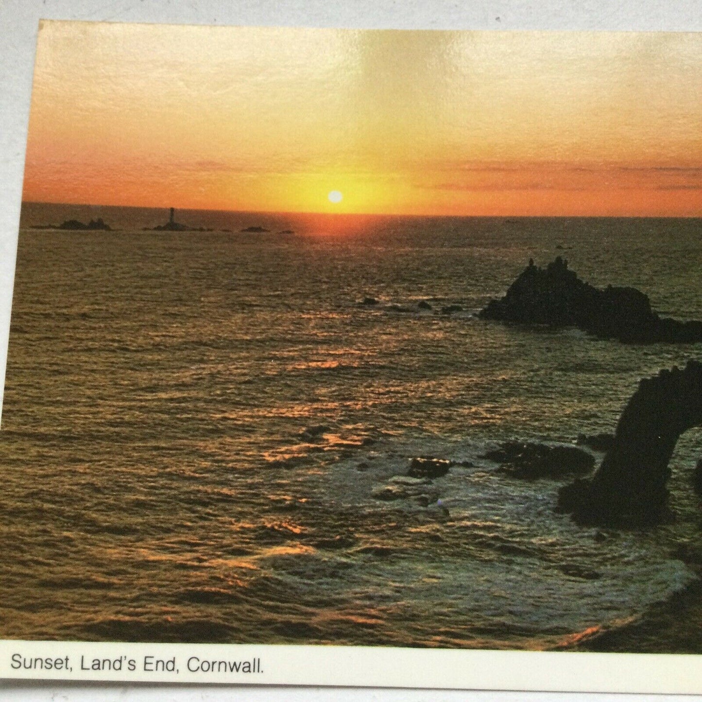 Postcard Cornwall Lands End Cliffs Rocks Sea Seascape Sunset Murray King