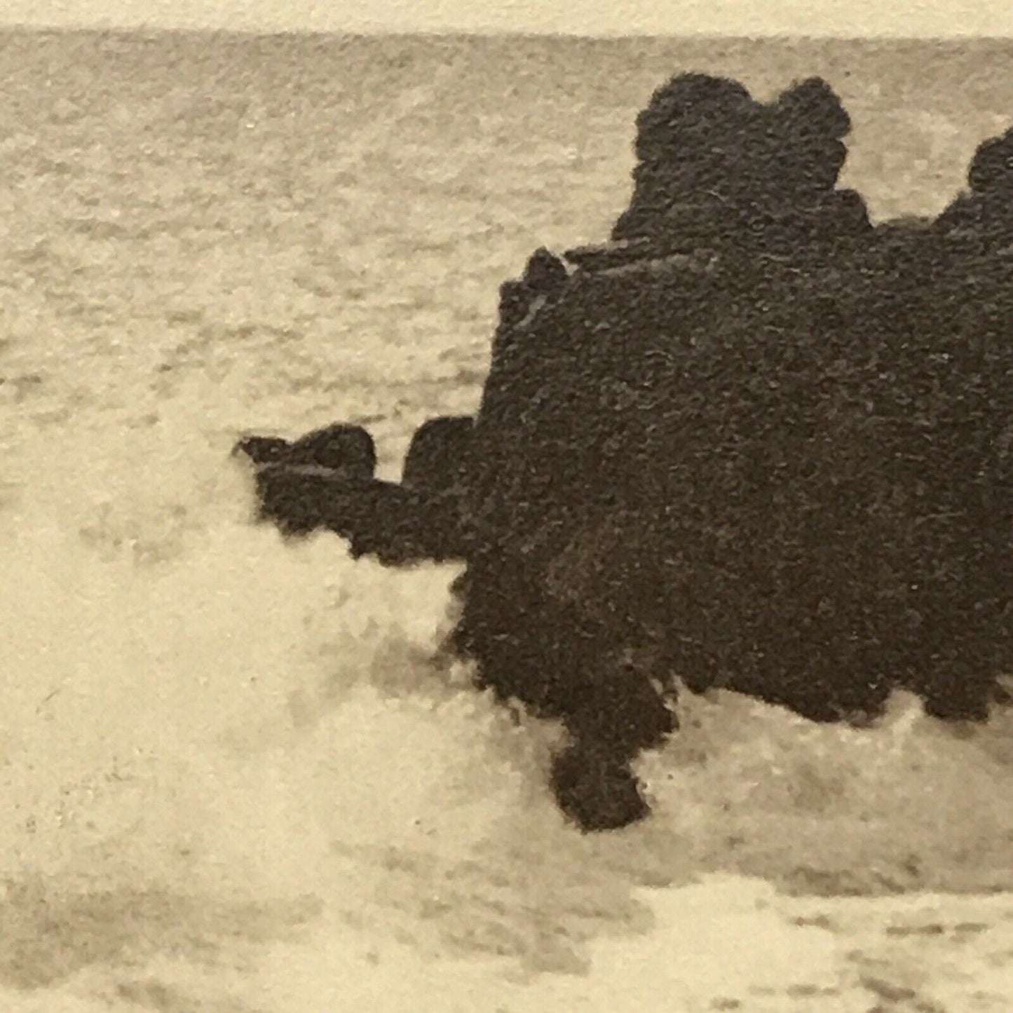 Vintage Black And White Postcard Armed Knight Rock Lands End Cornwall Rough Sea