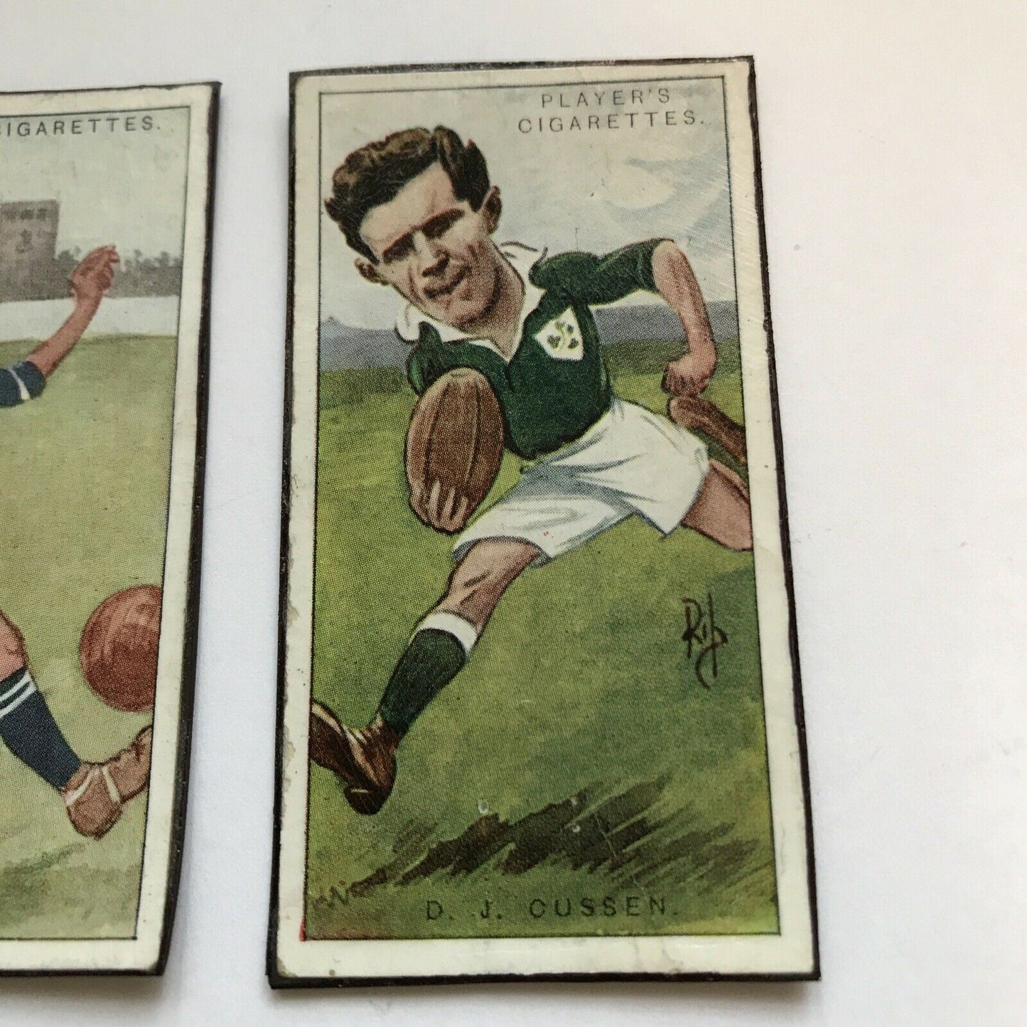 Set of 3 Rugby Fridge Magnets Made From Vintage Players Cigarette Cards Macmyn, Crosbie, Cussen
