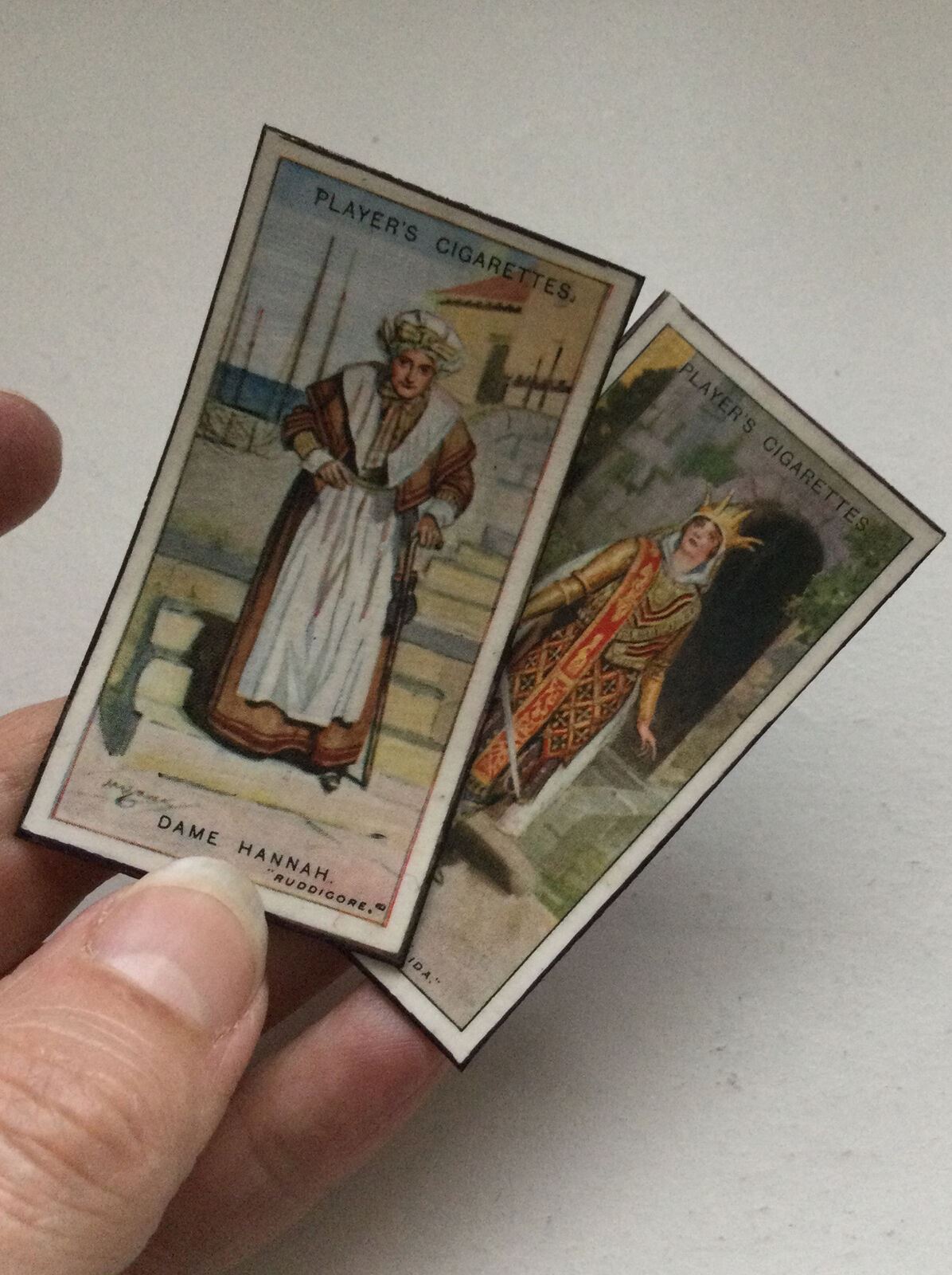 2 x Gilbert & Sullivan Opera fridge Magnets Made From Vintage Cigarette Cards