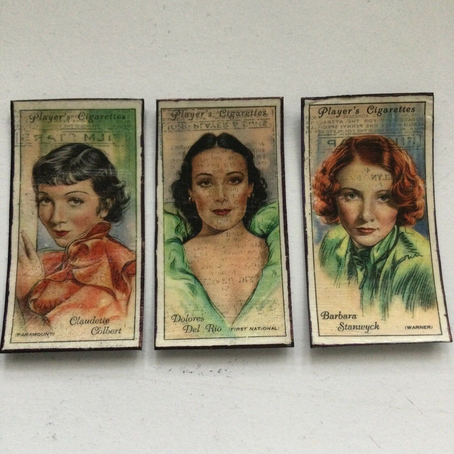 1930s Film Star Fridge Magnets Barbara Stanwick Dolores Del Rio ClaudetteColbert