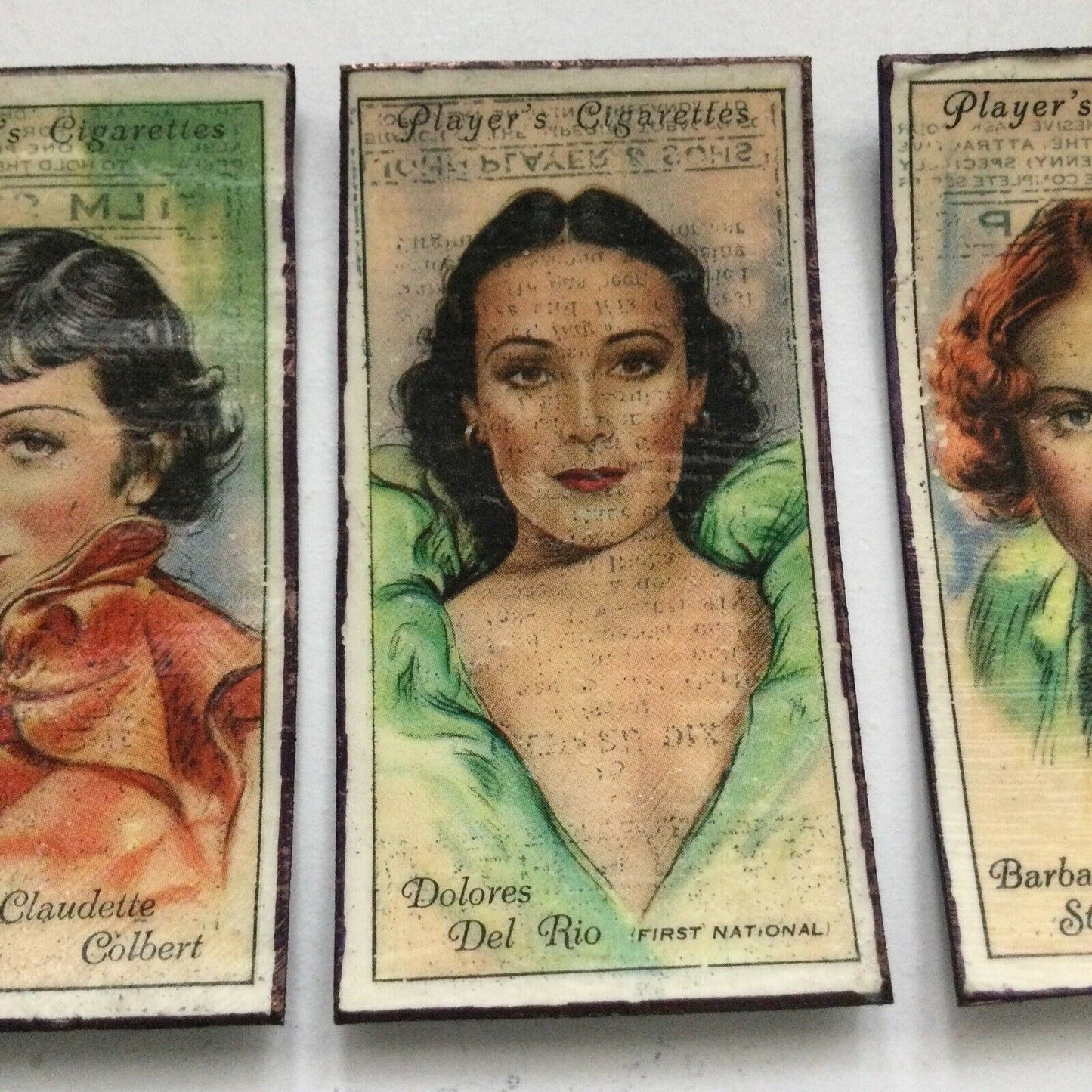 1930s Film Star Fridge Magnets Barbara Stanwick Dolores Del Rio ClaudetteColbert
