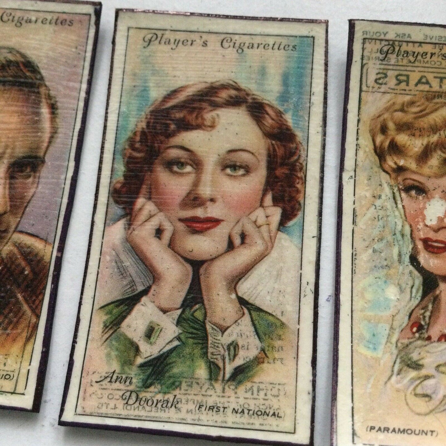 1930s Film Star Fridge Magnets Leslie Howard Ann Dvorak Mae West cigarette cards