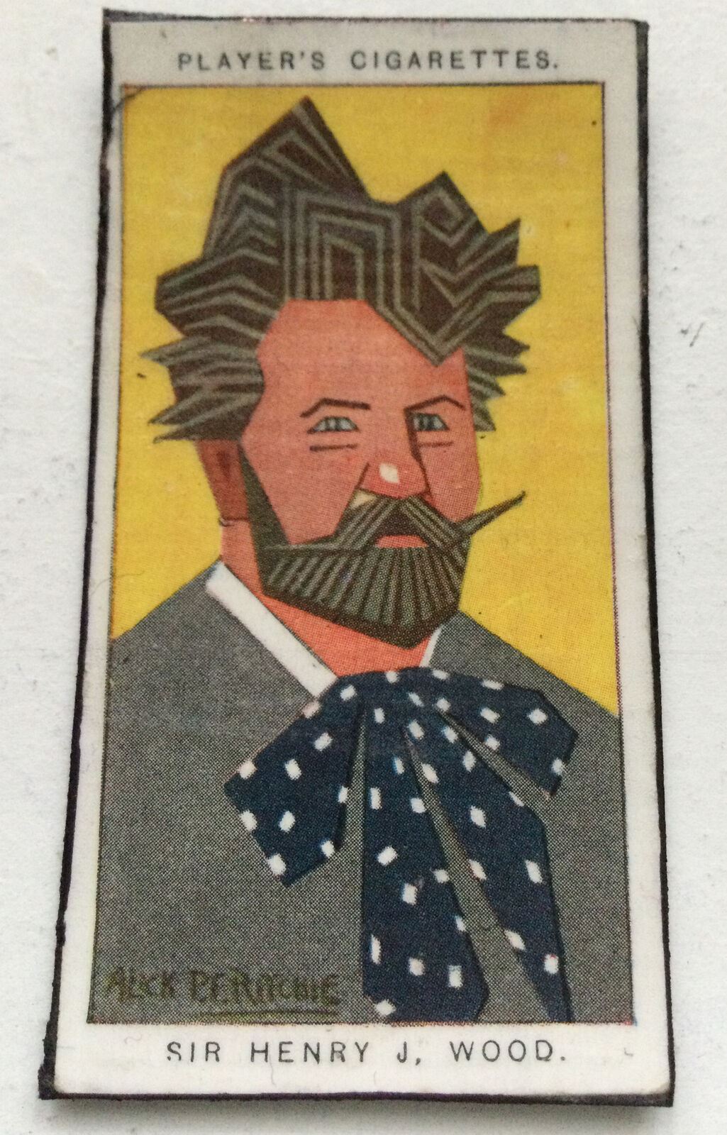 Sir Henry J Wood caricature fridge magnet made from vintage cigarette card