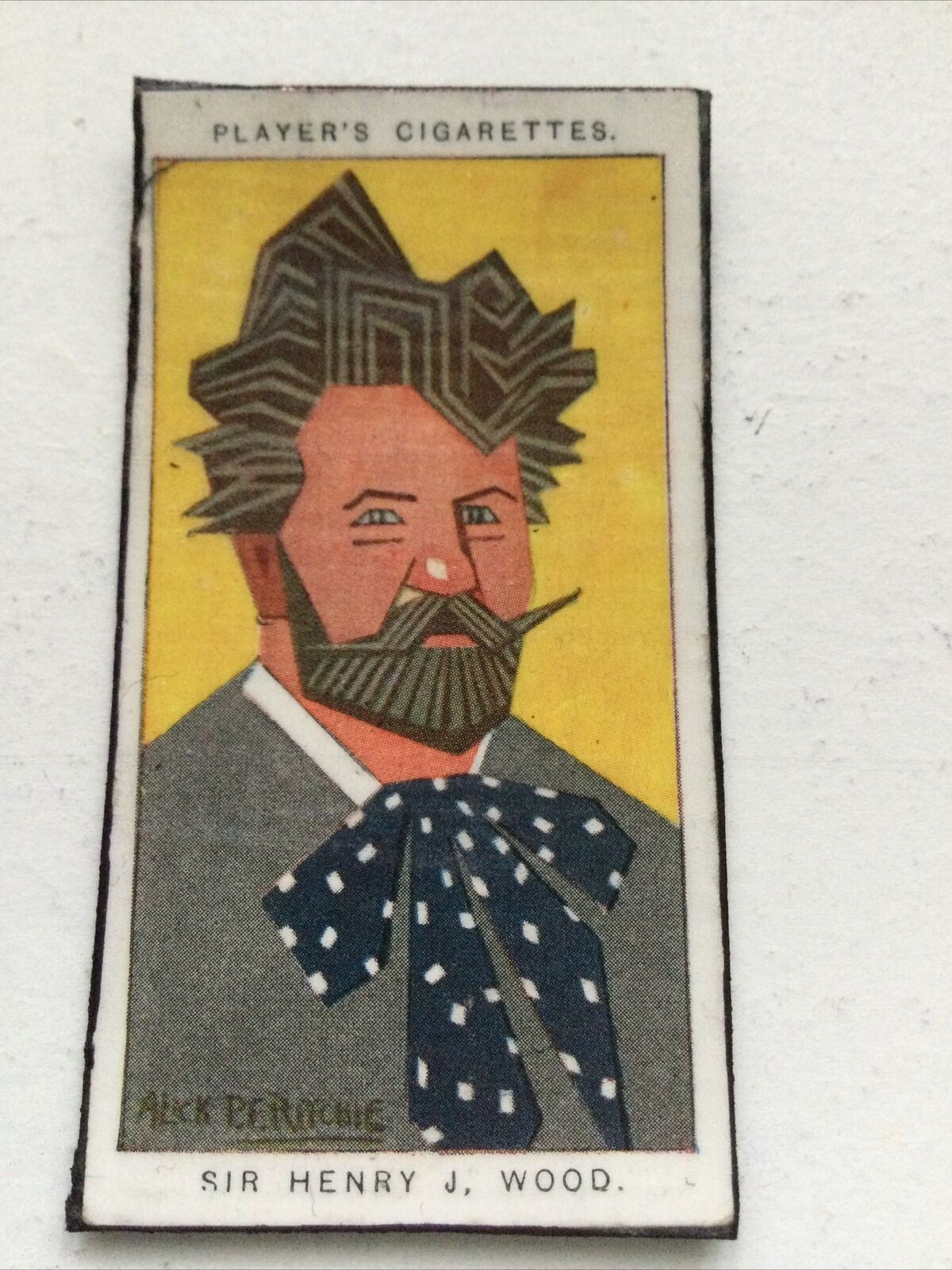 Sir Henry J Wood caricature fridge magnet made from vintage cigarette card