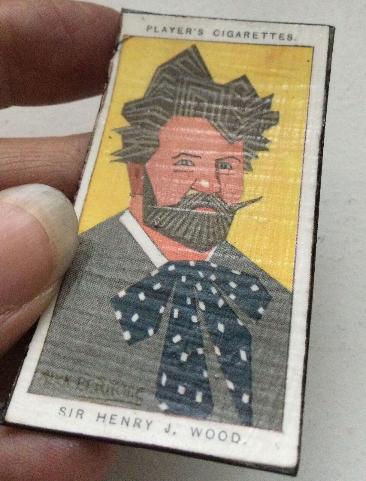 Sir Henry J Wood caricature fridge magnet made from vintage cigarette card