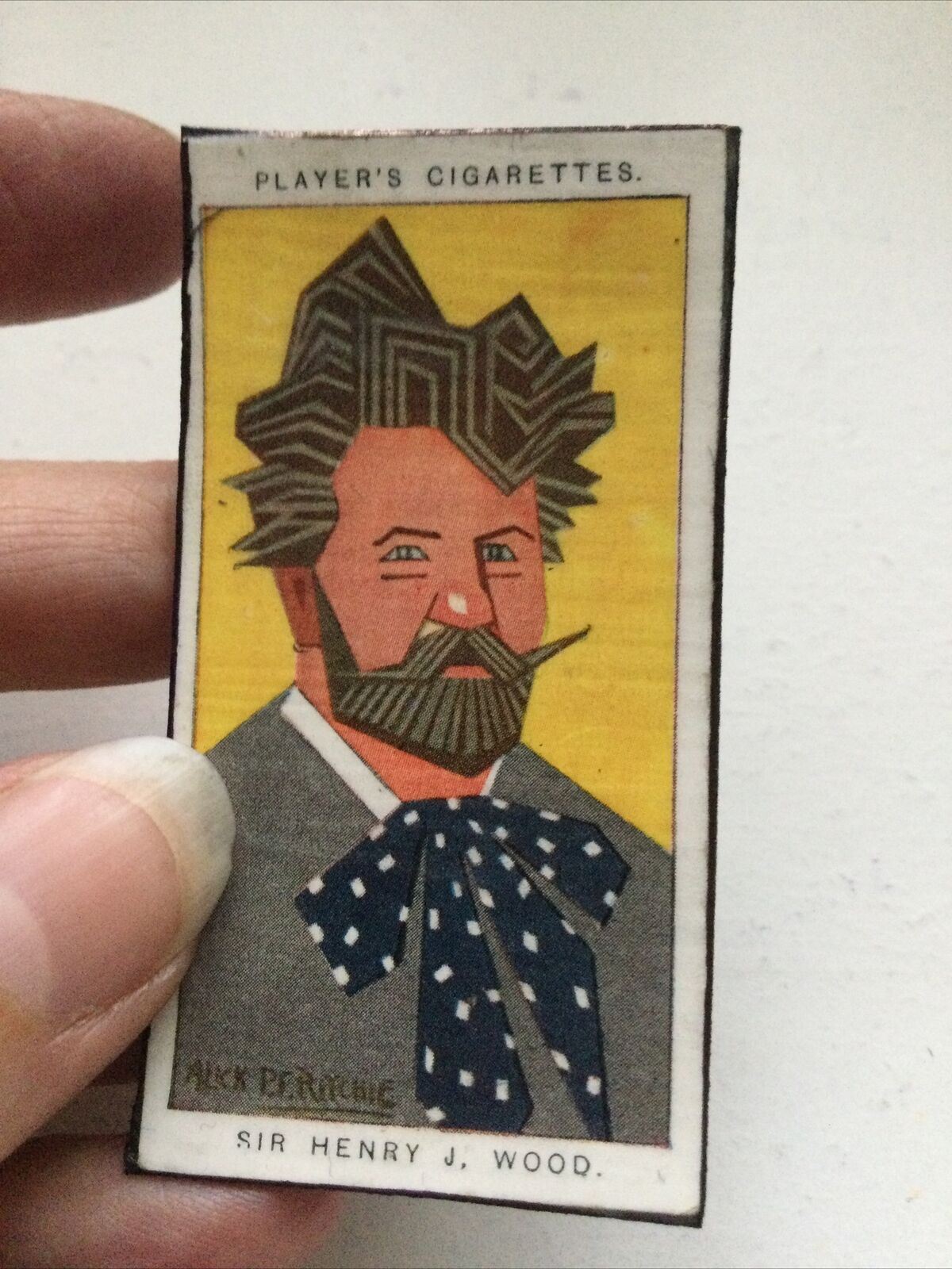 Sir Henry J Wood caricature fridge magnet made from vintage cigarette card