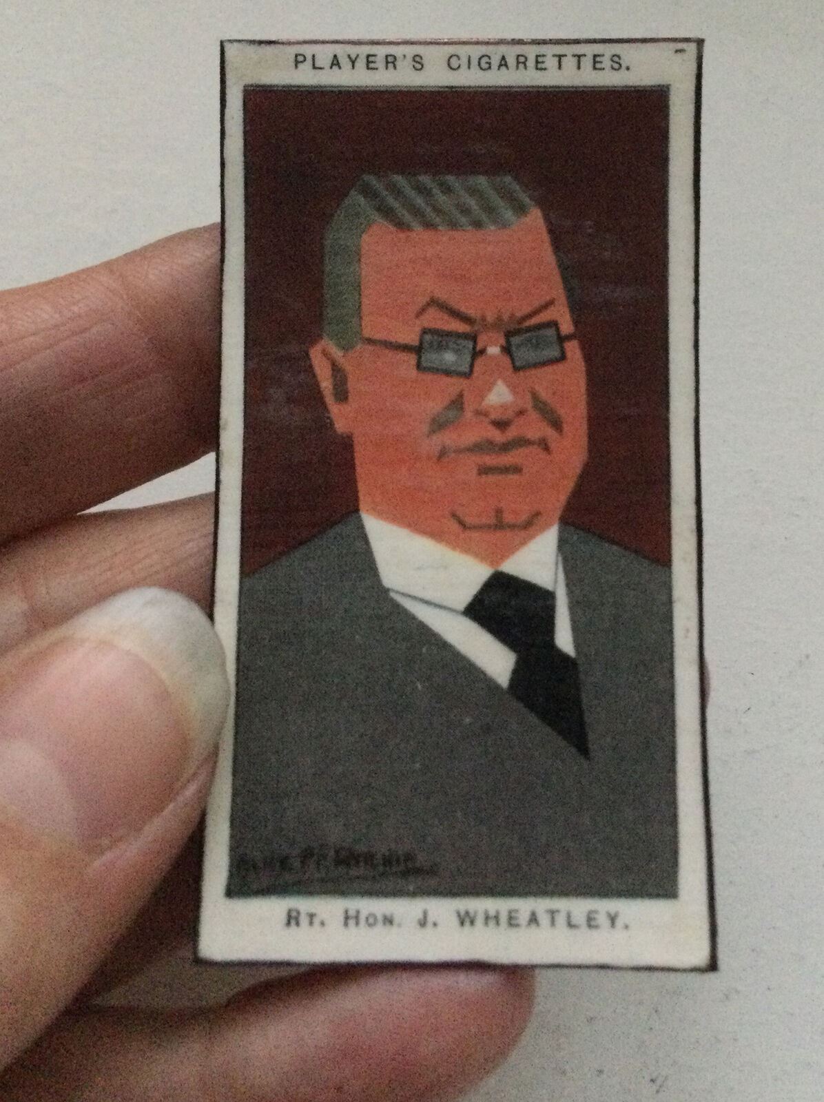 John Wheatley Labour caricature fridge magnet made from vintage cigarette card