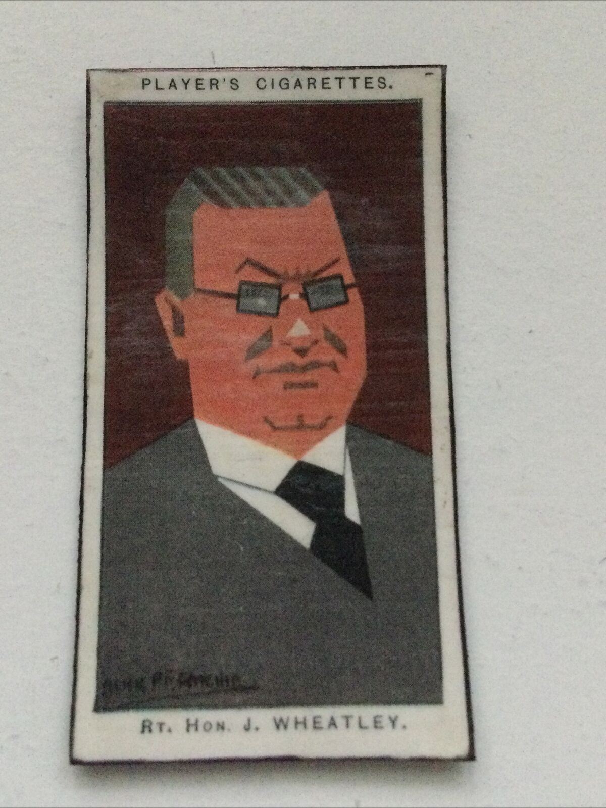 John Wheatley Labour caricature fridge magnet made from vintage cigarette card