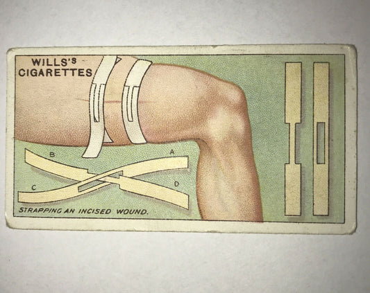 Wills Cigarette Card First Aid Strapping Wound No.3 An Incised