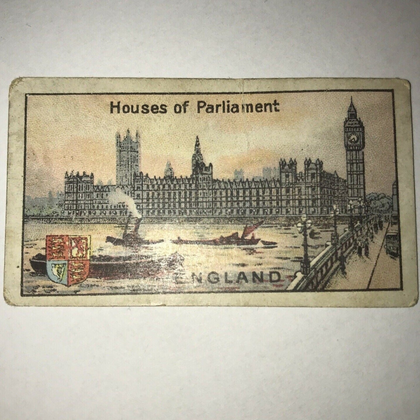 Wills Overseas Cigarette Card Houses Of Parliament England. Chinese writing