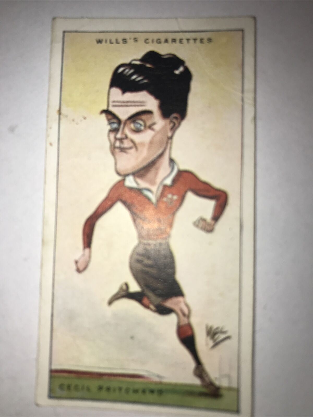 Wills Cigarette Card - Rugby Internationals - No37 Cecil Pritchard Pontypool - 1929 - 1920s