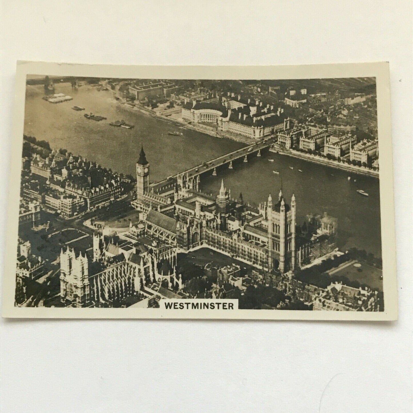 Vintage 1939 Senior Service Cigarette Card 'Britain From The Air' - No. 1 - Westminster - Houses of Parliament