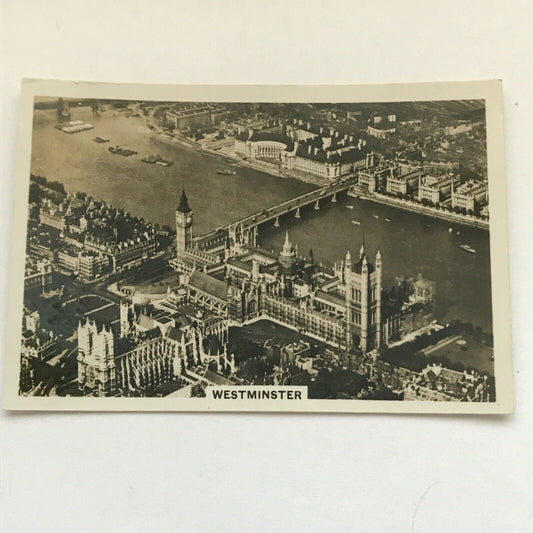 Vintage 1939 Senior Service Cigarette Card 'Britain From The Air' - No. 1 - Westminster - Houses of Parliament