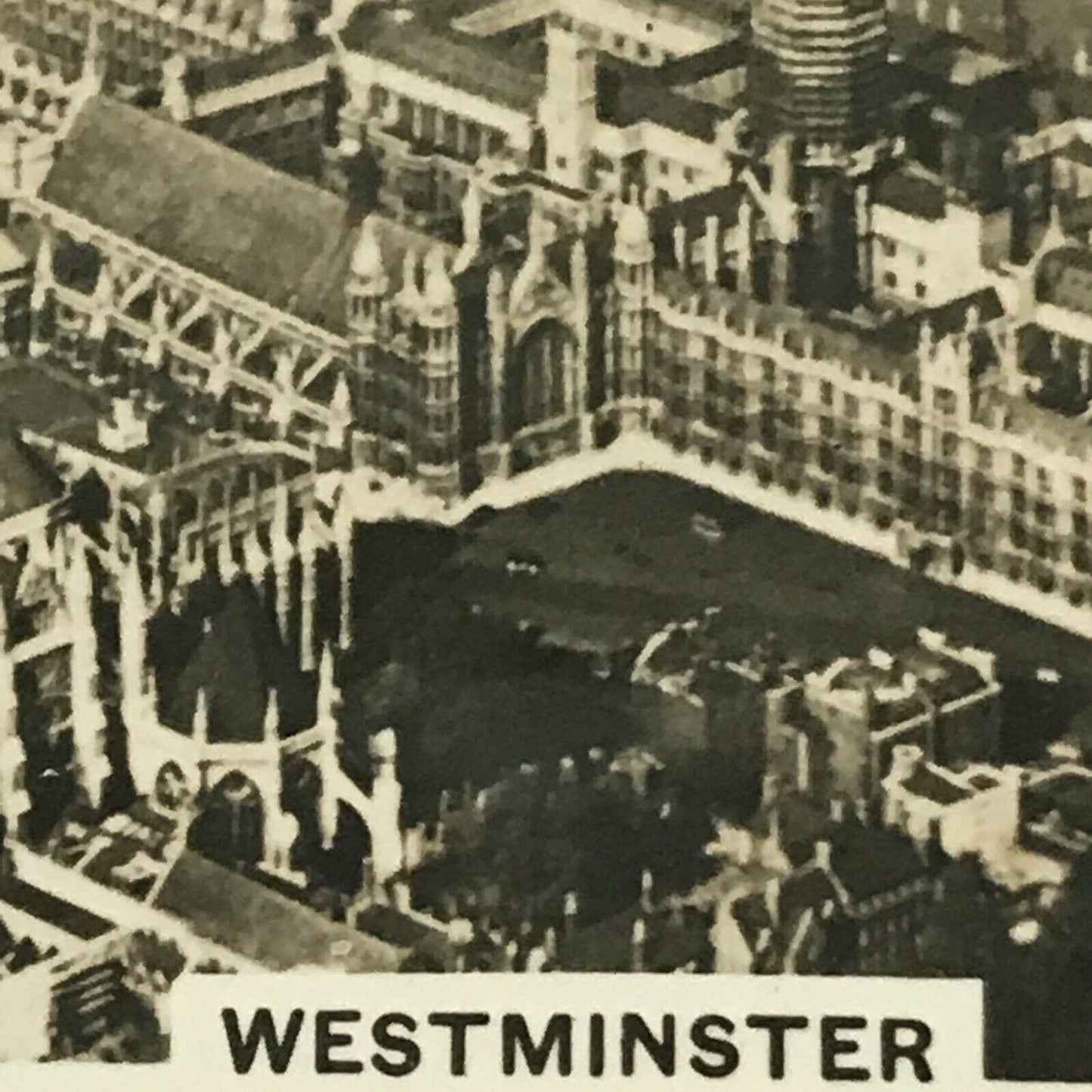 Vintage 1939 Senior Service Cigarette Card 'Britain From The Air' - No. 1 - Westminster - Houses of Parliament