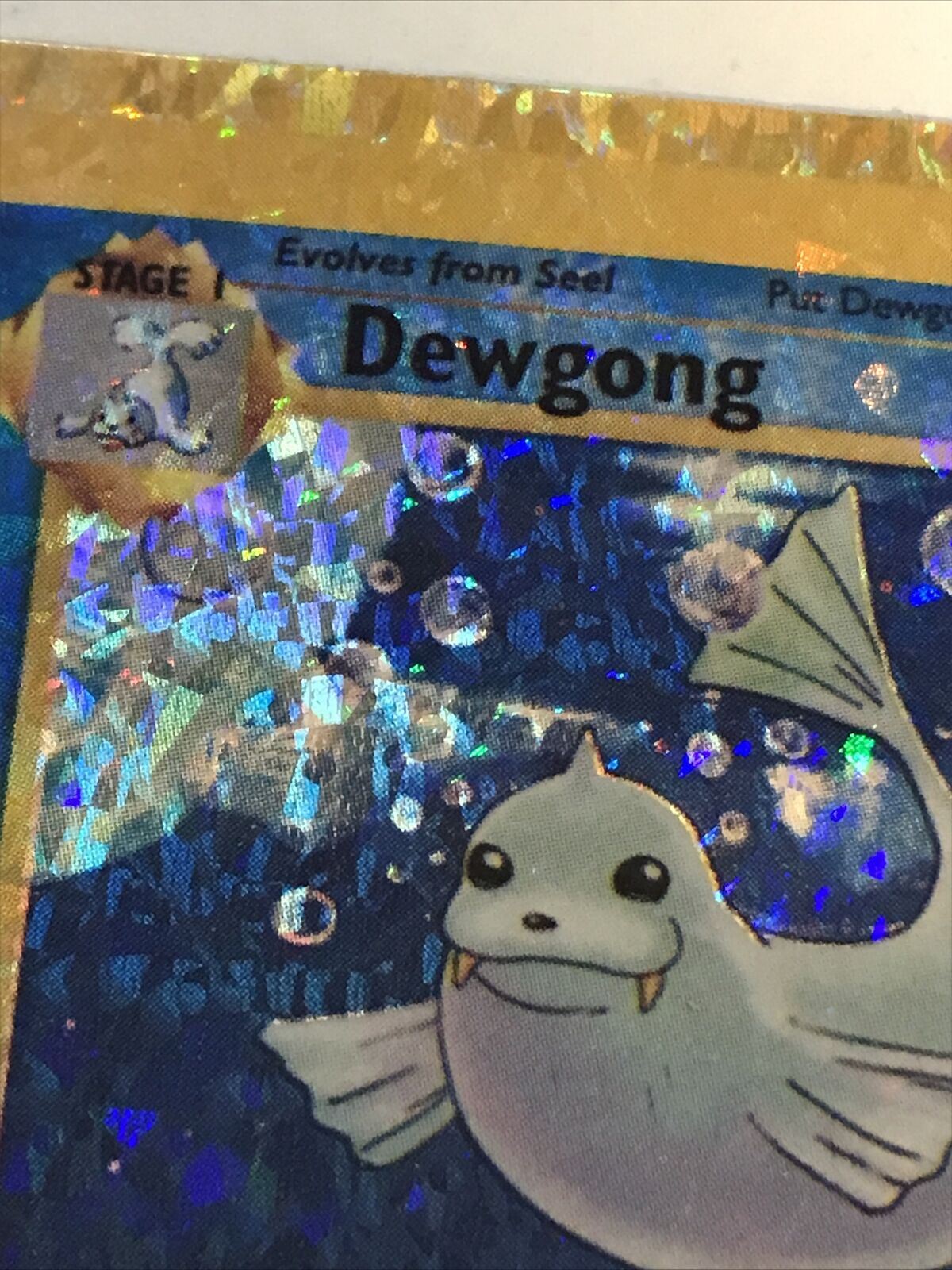Pokemon Vending STICKER unused 1999 HOLO evolve 25/102 DEWGONG NEAR MINT 90s