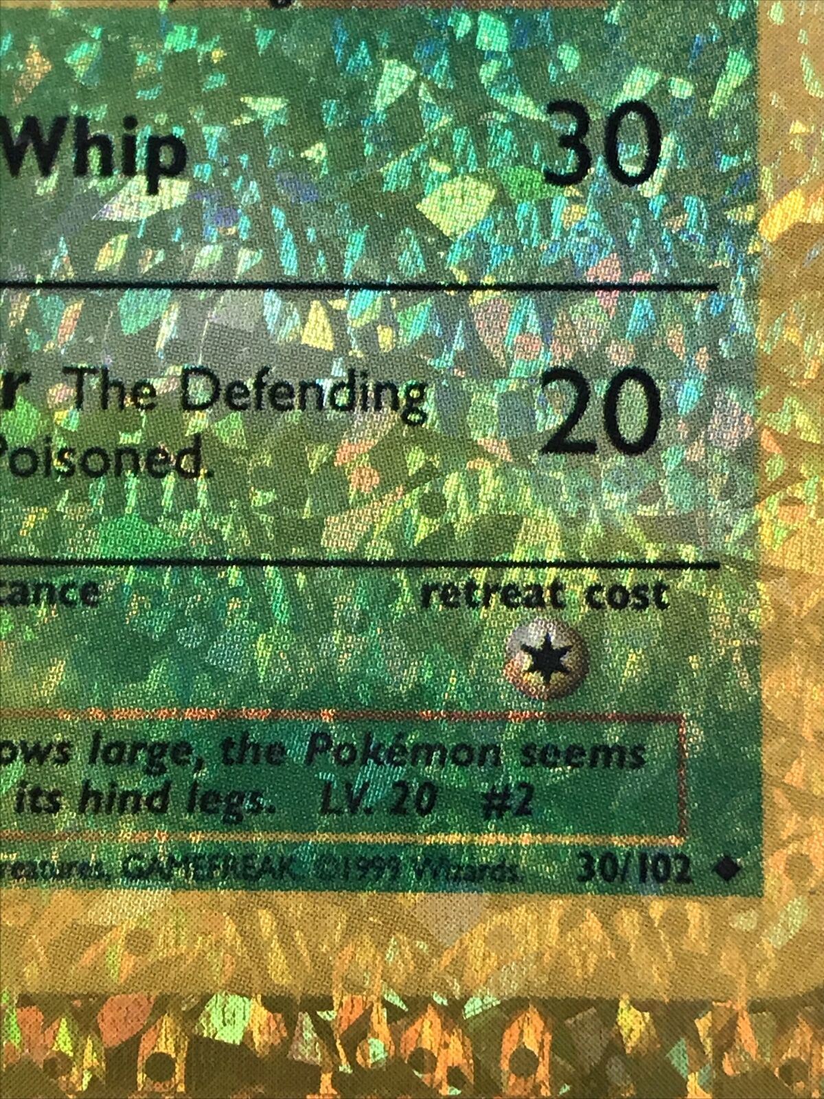Pokemon Vending STICKER not card unused 1999 HOLO evolve 30/102 IVYSAUR vintage