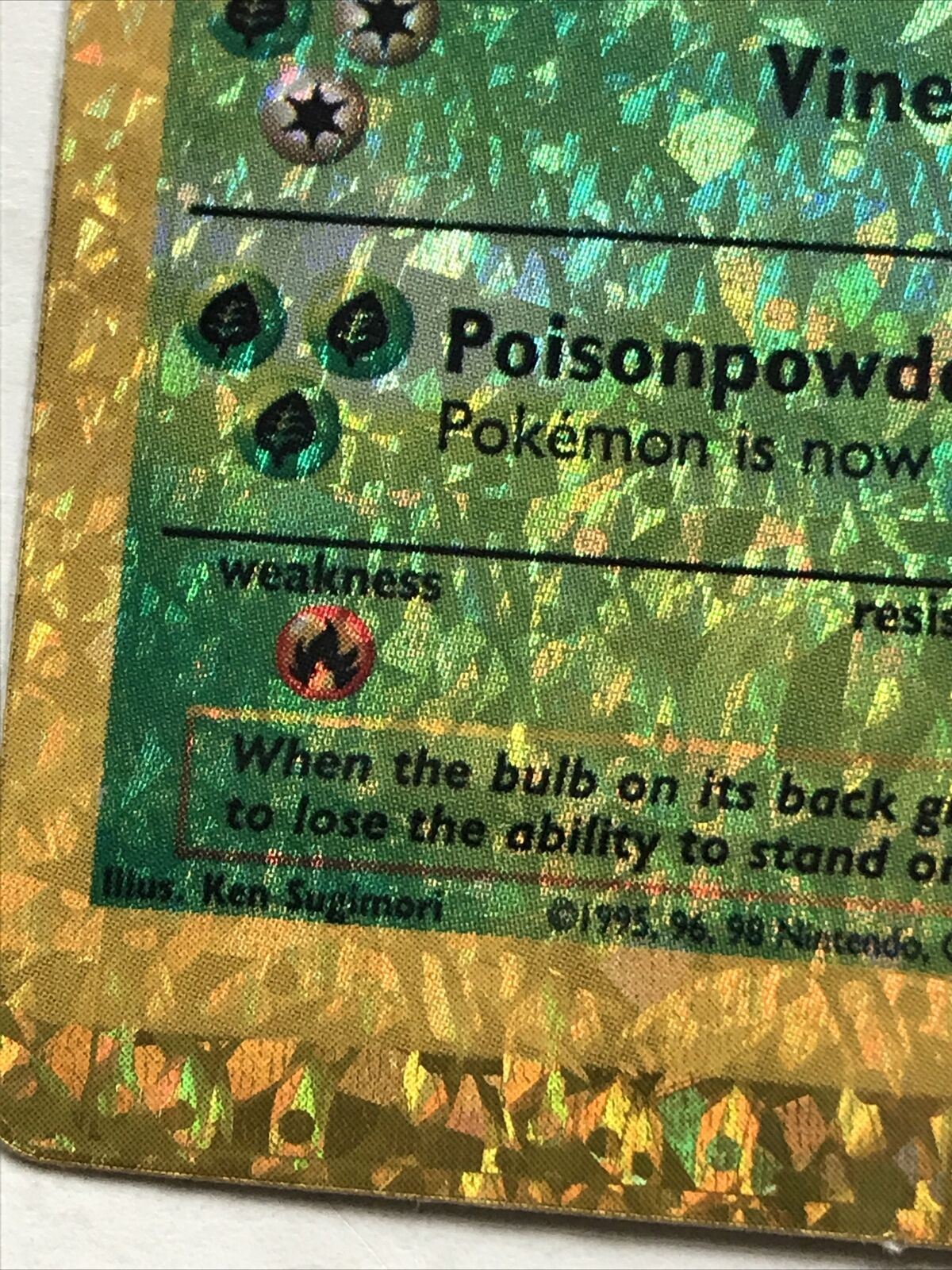 Pokemon Vending STICKER not card unused 1999 HOLO evolve 30/102 IVYSAUR vintage
