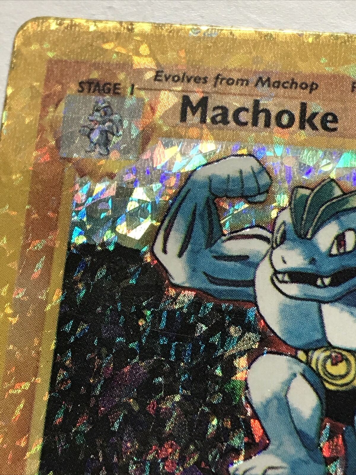 Pokemon Vending STICKER not card unused 1999 HOLO evolve 34/102 Machoke vintage