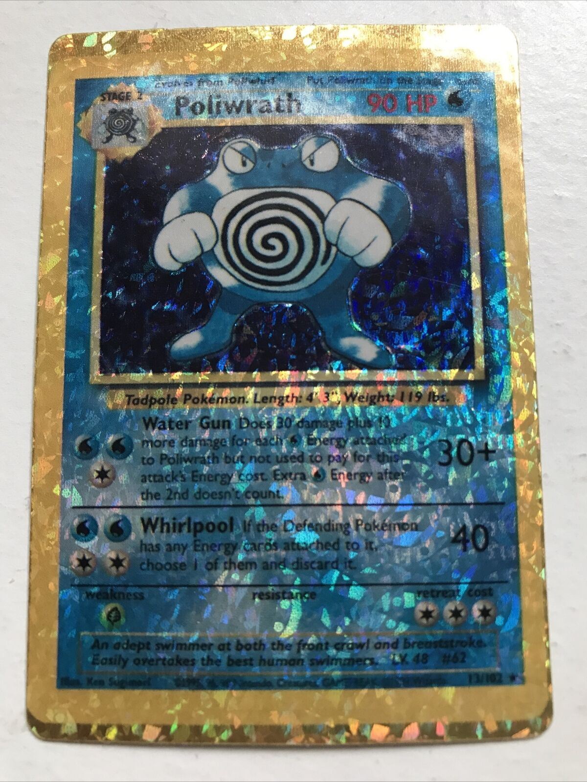 Poliwrath 13/102 Pokemon Vending STICKER HOLO Evolve un played near mint Vintage