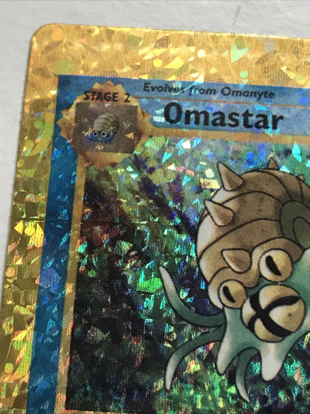 Pokemon Vending STICKER Card HOLO Omastar 40/62 1999 fossil excellent condition