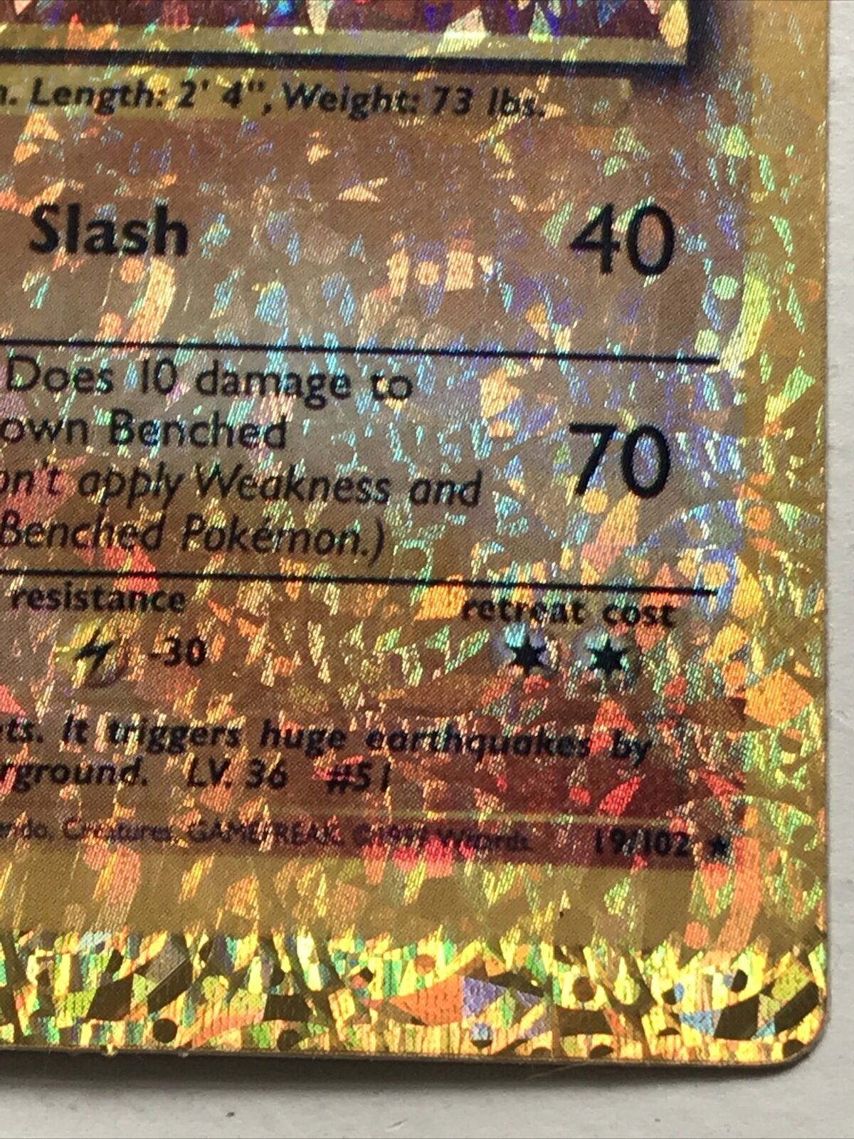 Pokemon Vending Sticker Unused 1999 19/102 Dugtrio RARE HOLO stage 1 near mint
