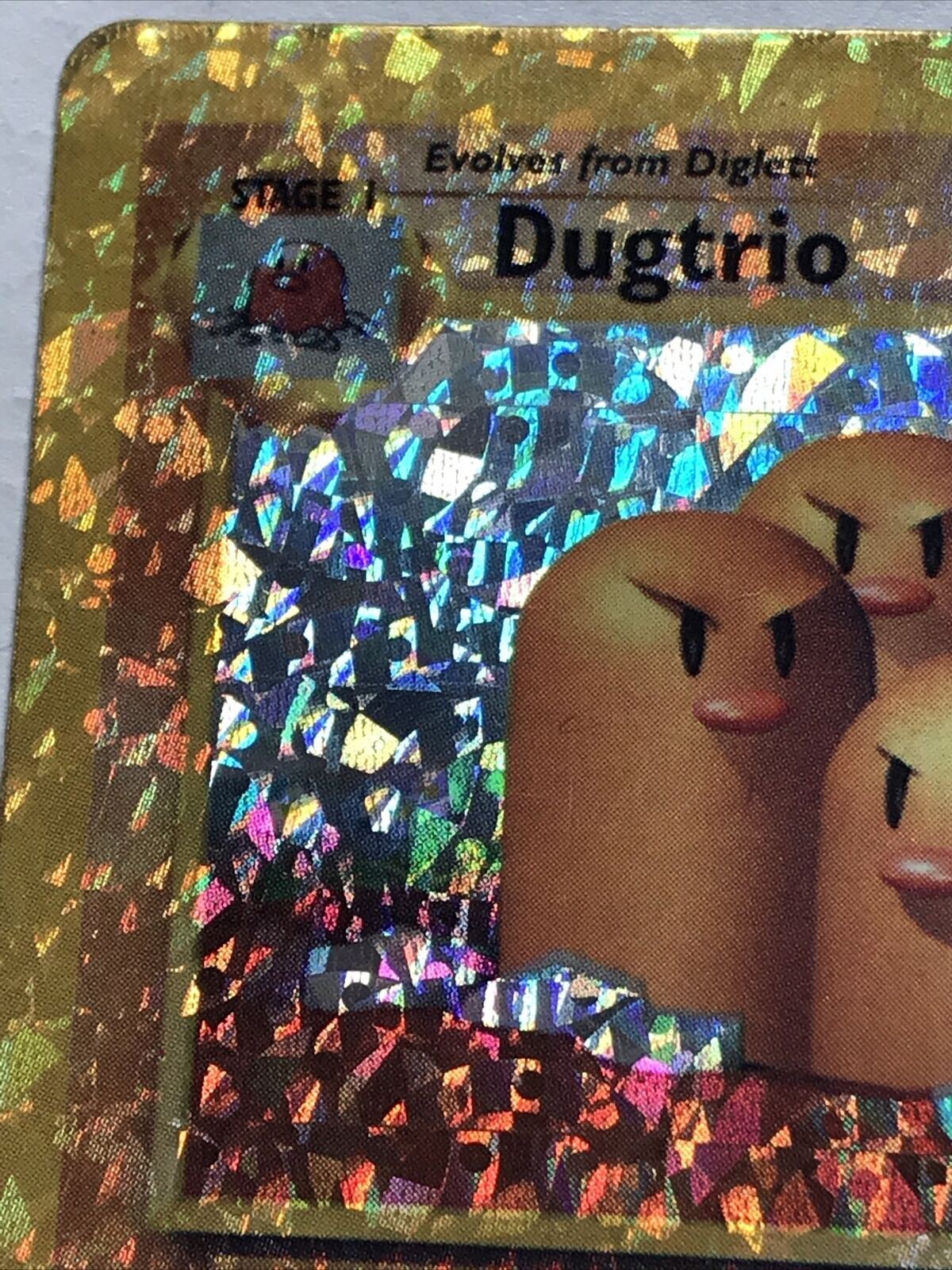 Pokemon Vending Sticker Unused 1999 19/102 Dugtrio RARE HOLO stage 1 near mint