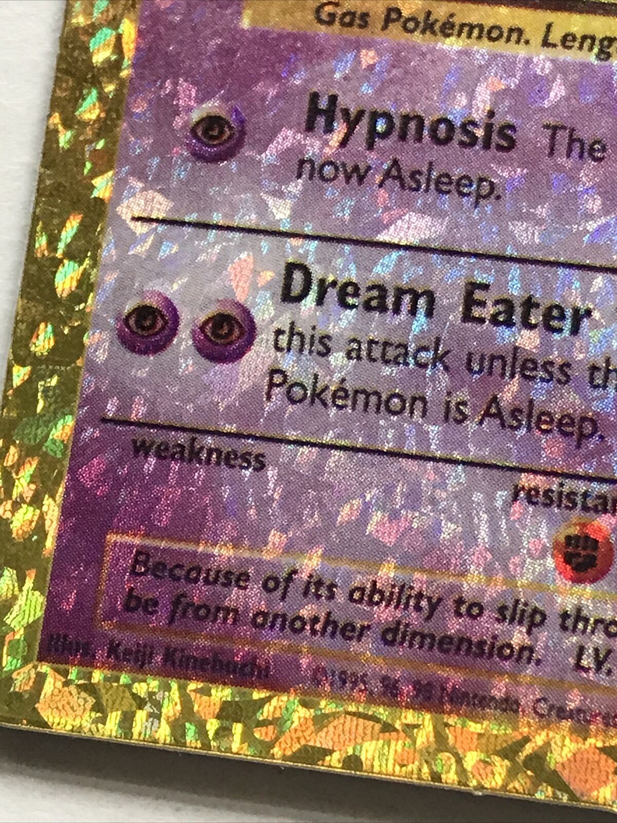 Vintage Pokemon Vending Sticker - Unused - 1999 - 43/130 Haunter - HOLO Evolve - NEAR MINT