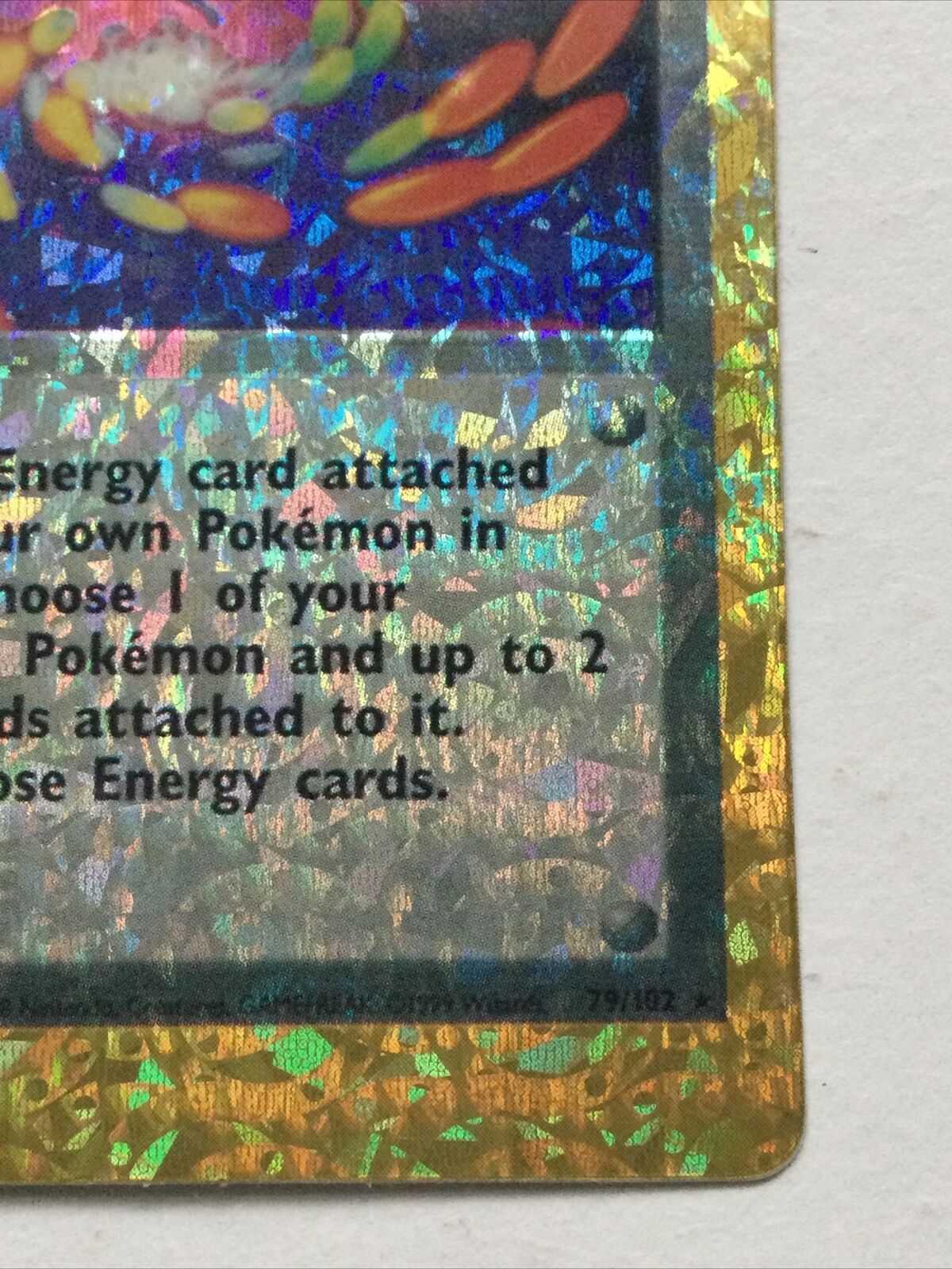 Pokemon Vending Sticker Unused 1999 Trainer 79/102 SuperEnergyRemove RARE HOLO
