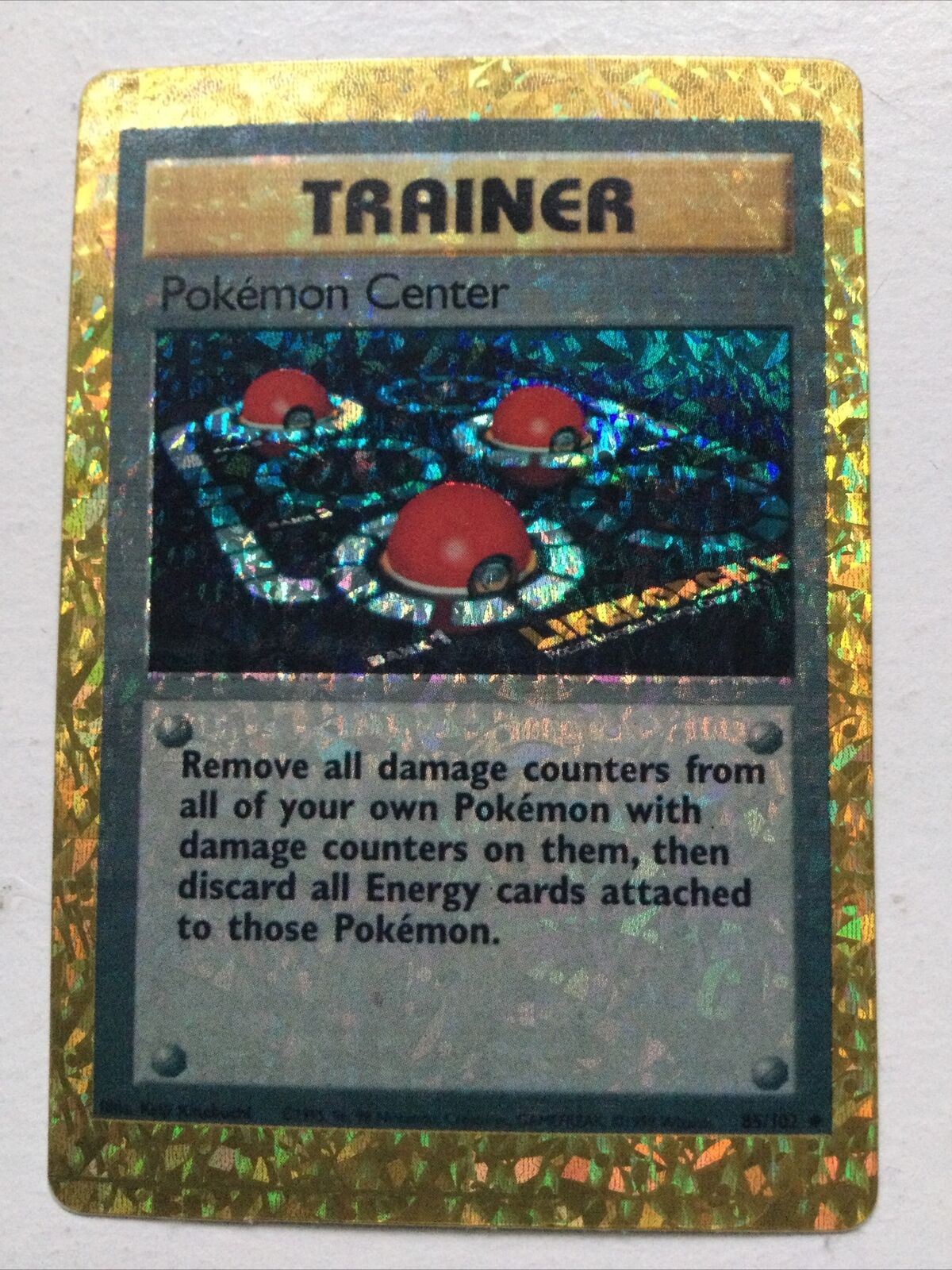 Pokemon Vending Sticker Unused 1999 Trainer 85/102 Pokemon Center HOLO NM