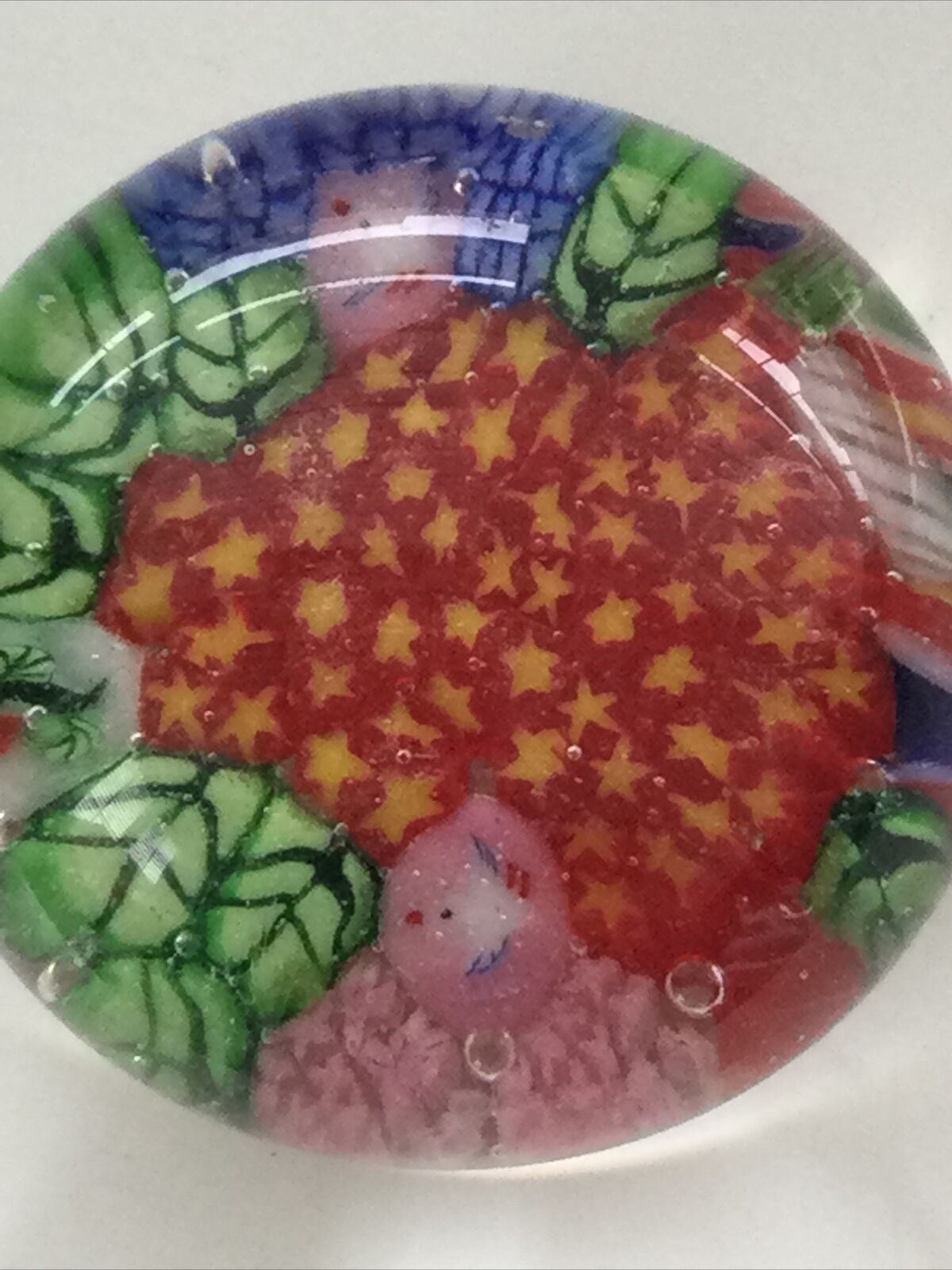 Vintage Retro 1960s Small Murano Millefiori Cane Multi Colour glass Paperweight