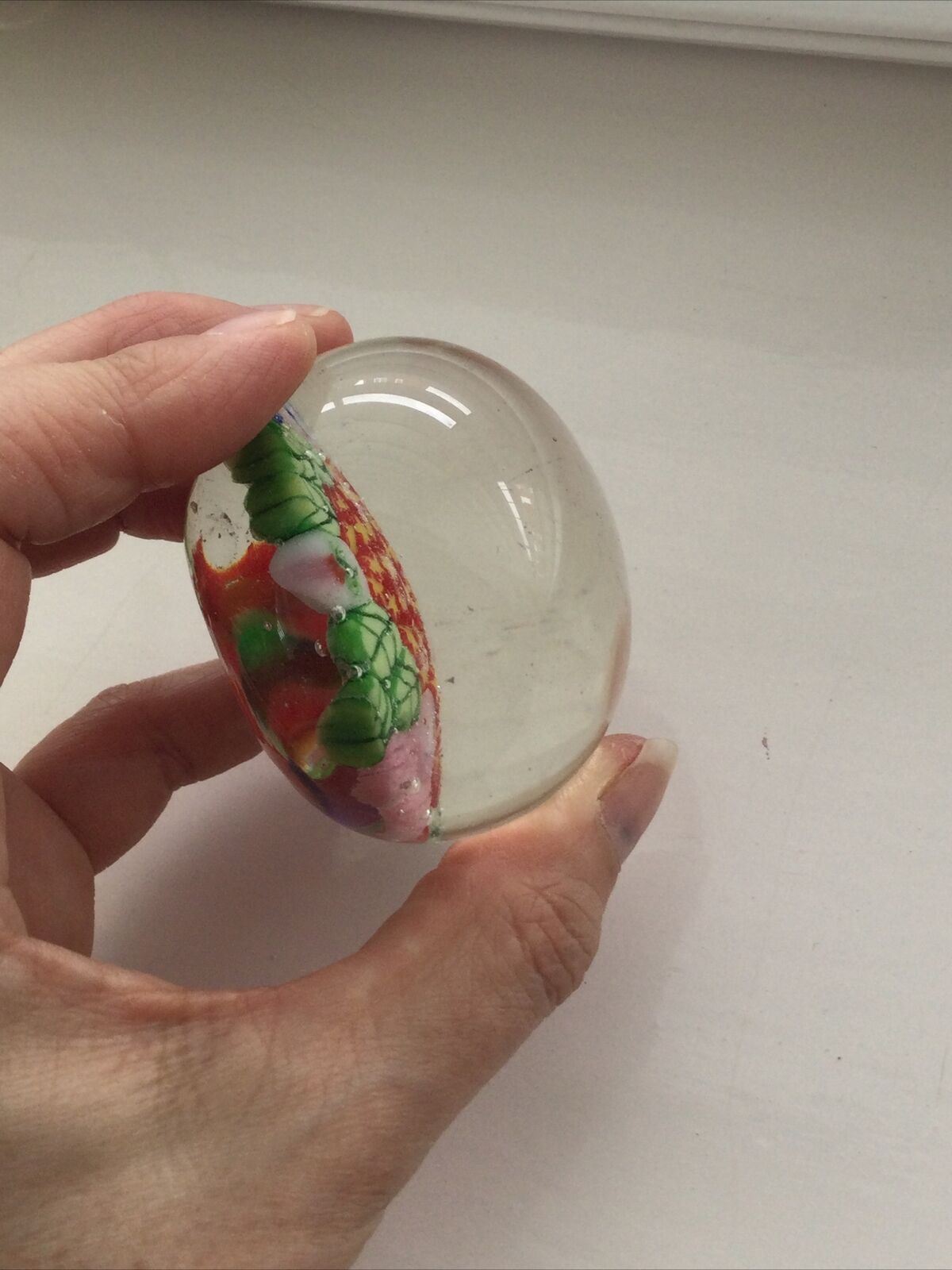 Vintage Retro 1960s Small Murano Millefiori Cane Multi Colour glass Paperweight