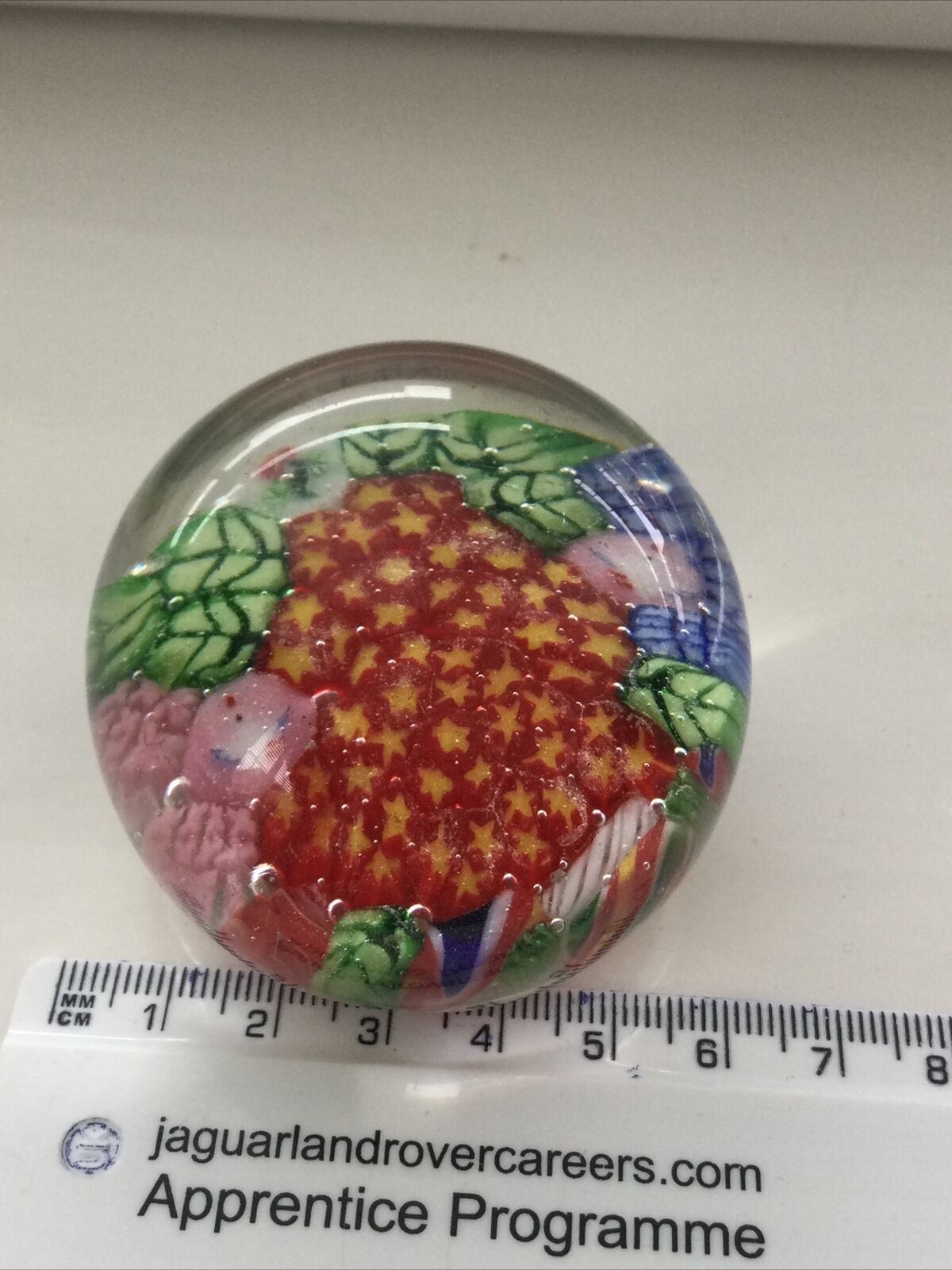 Vintage Retro 1960s Small Murano Millefiori Cane Multi Colour glass Paperweight
