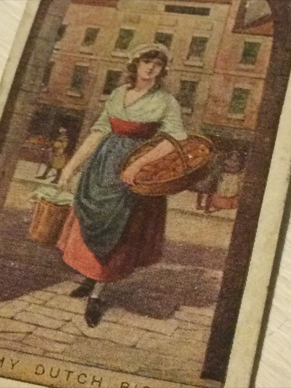 1916 Players Cigarette Card 'Cries Of London' Series 2 No 9 'Buy My Dutch Biskets' Seller. Woman selling biscuits.