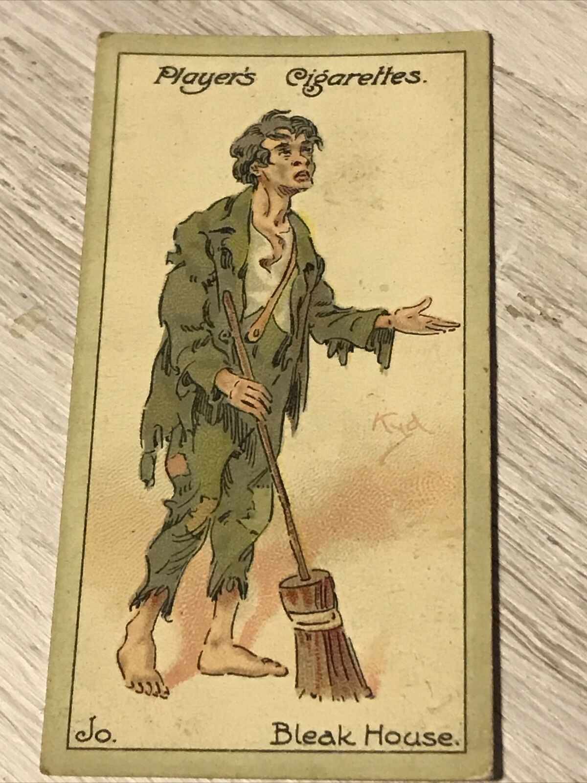 Players Cigarette Card Characters From Dickens No 48 Jo from Bleak House. 1912. Dickens memorabilia.