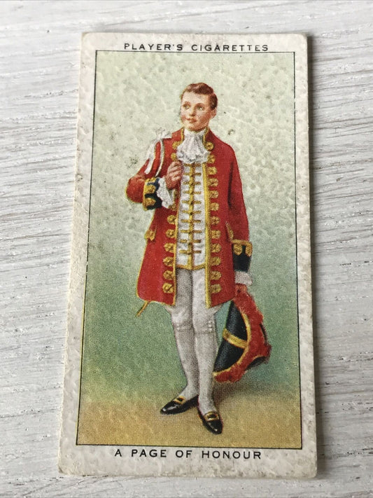 Vintage Players Cigarette Card - Coronation Series - Ceremonial Dress - No. 44 A Page Of Honour - 1937