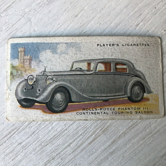 Vintage Players Cigarette Card - Motor Cars - Series 2 No. 39 - Rolls Royce Phantom III