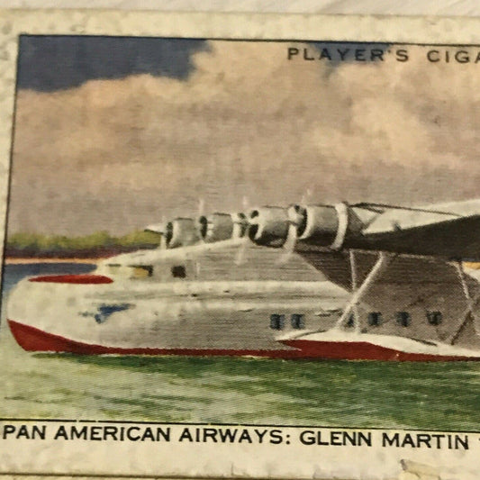 Vintage Players Cigarette Card - International Air Liners - No. 44 Pan American Airways - Glenn Martin 130 Flying Boat