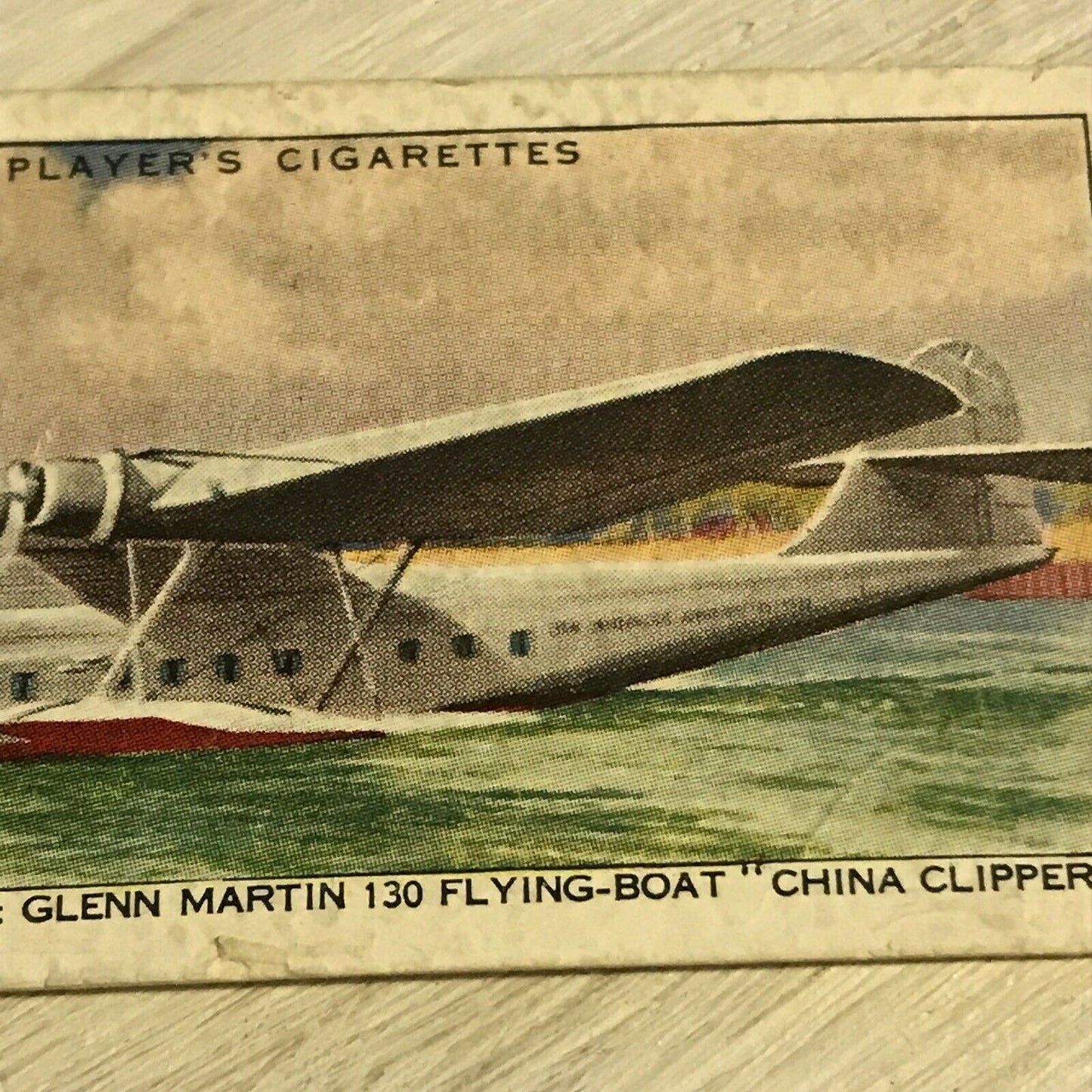 Vintage Players Cigarette Card - International Air Liners - No. 44 Pan American Airways - Glenn Martin 130 Flying Boat