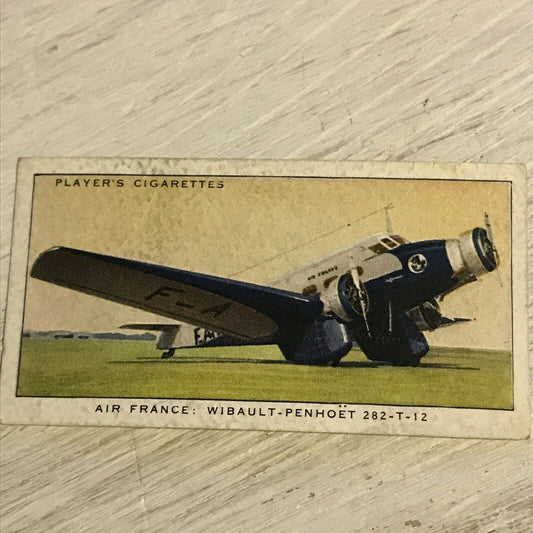 Vintage Players Cigarette Card - International Air Liners - No.15 - Air France Wibault-Penhoet