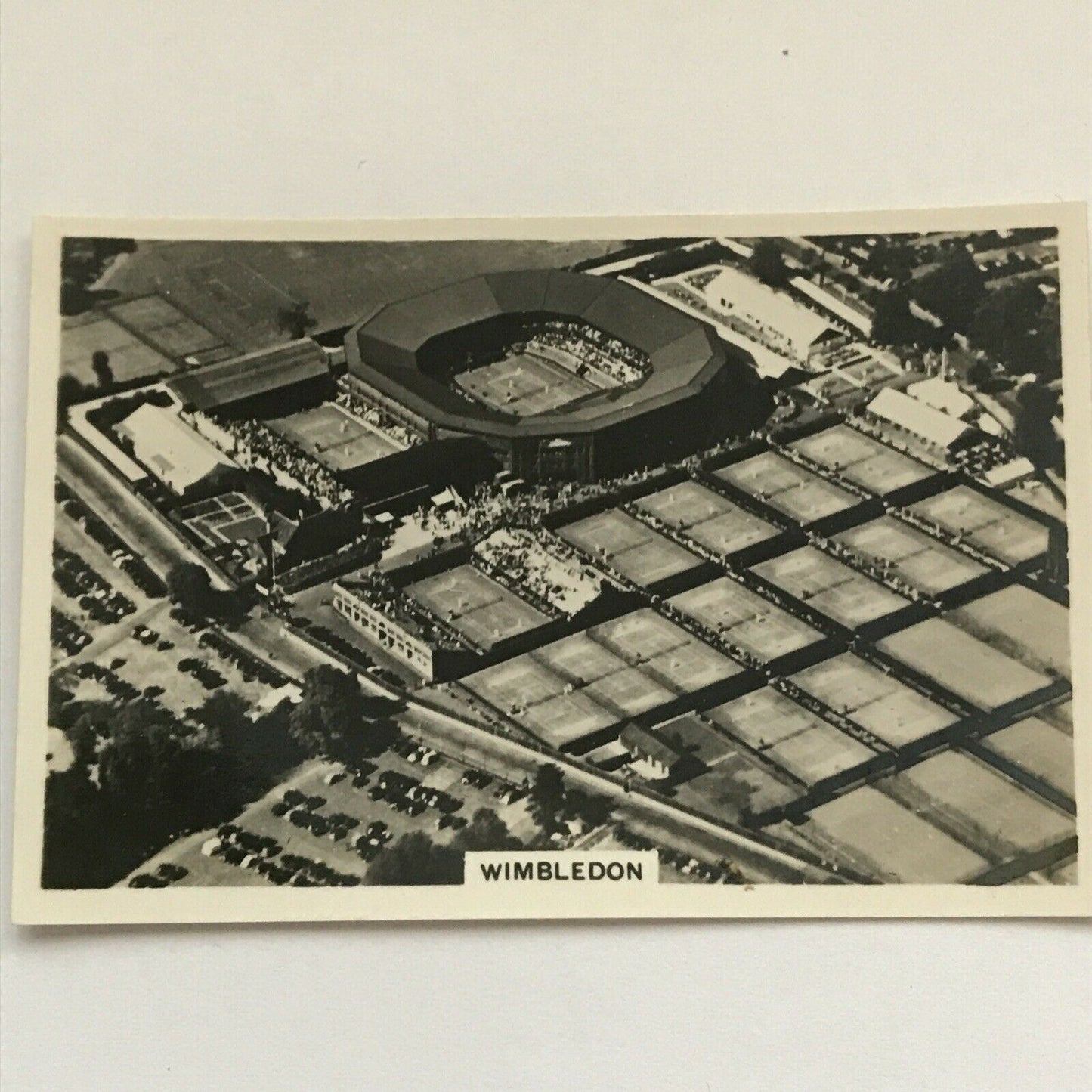 Senior Service Cigarette Card 'Britain From The Air' 1939 - No. 8 - Wimbledon - vintage aerial photo