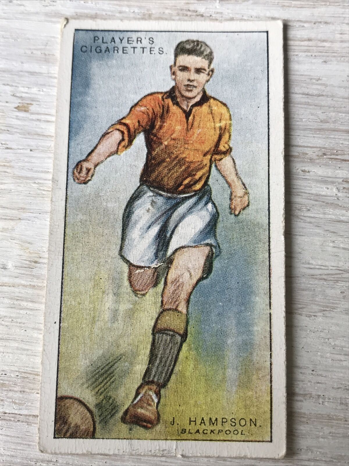 Players Cigarette Card Footballers 1928-9 - No. 58 - J Hampson - Blackpool - Vintage