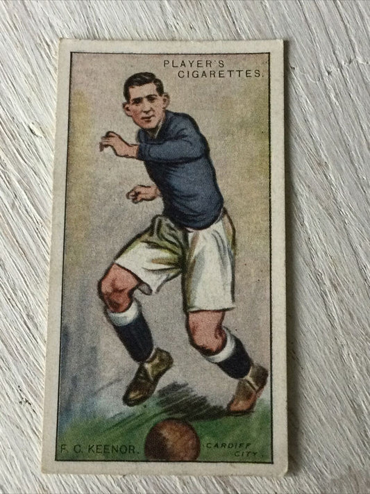PLAYER'S Cigarette Card FOOTBALLERS 1928 Fred Keenor Cardiff City Wales No. 20