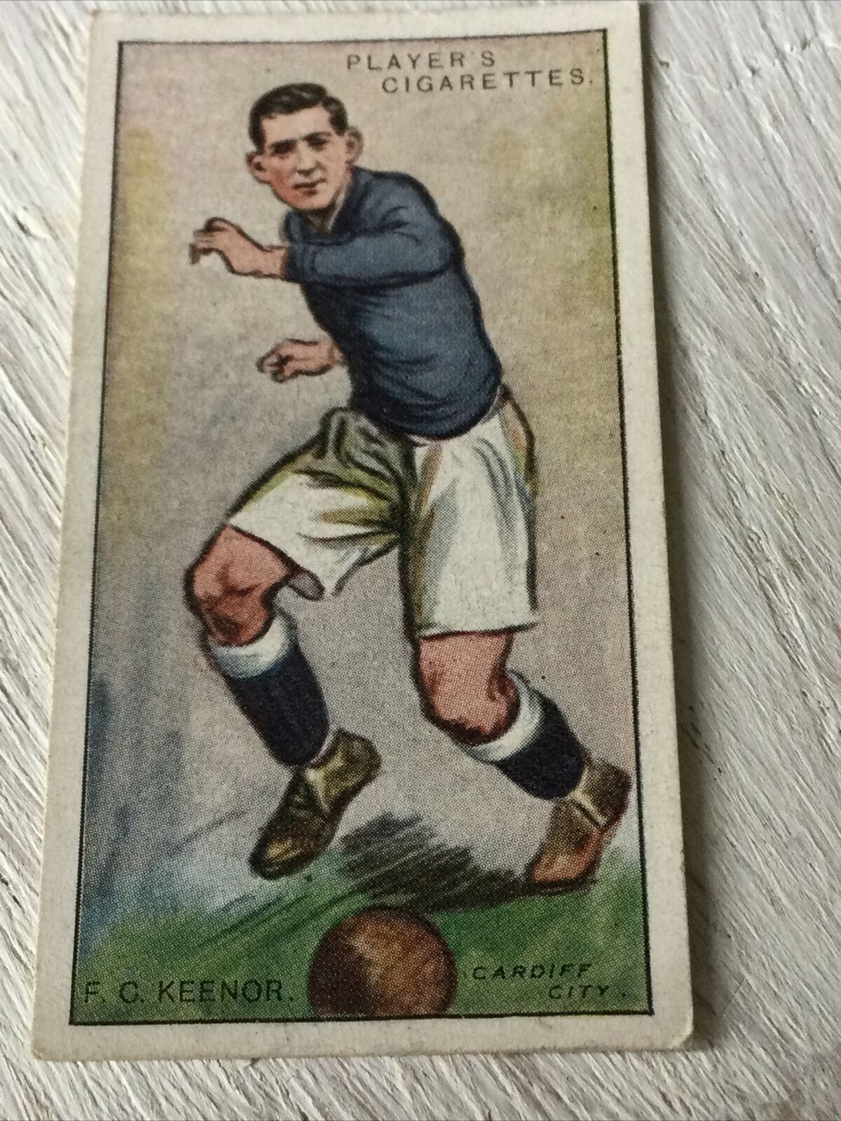 PLAYER'S Cigarette Card FOOTBALLERS 1928 Fred Keenor Cardiff City Wales No. 20