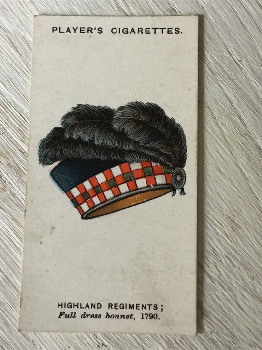 PLAYER'S Cigarette Card Military Head Dress 6 Highland Regiments Full Dress